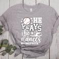 He Plays She Dances Mom Of Both Dancing And Baseball Mom Women's Heather T-Shirt Athletic Heather He Plays She Dances Mom Of Both Dancing And Baseball Mom Women's Heather T-Shirt Athletic Heather
