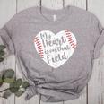 Retro My Heart Is On That Field Baseball Mom Mother's Day Women's Heather T-Shirt Athletic Heather