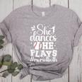She Dances He Plays Mom Of Both Dance And Baseball Mom Women's Heather T-Shirt Athletic Heather She Dances He Plays Mom Of Both Dance And Baseball Mom Women's Heather T-Shirt Athletic Heather