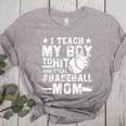 I Teach My Boy To Hit And Steal Baseball Mom Women's Heather T-Shirt Athletic Heather