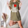 I Heart Love Hot Baseball Moms MILF Cougar Older Woman Women's Heather T-Shirt Heather Olive