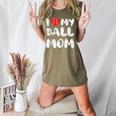 I LOVE MY BASEBALL MOM Women's Heather T-Shirt Heather Olive I LOVE MY BASEBALL MOM Women's Heather T-Shirt Heather Olive