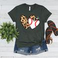 Baseball Heart Leopard Heart Sport Baseball Mom Women's Heather T-Shirt Heather Forest Baseball Heart Leopard Heart Sport Baseball Mom Women's Heather T-Shirt Heather Forest
