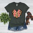 Baseball Mom Leopard Heart Valentine Day Mother Day Women's Heather T-Shirt Heather Forest