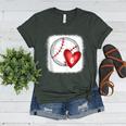 Bleached Custom Baseball Mom Number 6 Heart For Mom Women's Heather T-Shirt Heather Forest Bleached Custom Baseball Mom Number 6 Heart For Mom Women's Heather T-Shirt Heather Forest