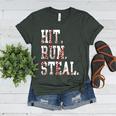 Hit Run Steal Baseball Mom For Women Baseball Women's Heather T-Shirt Heather Forest Hit Run Steal Baseball Mom For Women Baseball Women's Heather T-Shirt Heather Forest