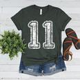 Jersey Number 11 T-Shirt Football Eleven Number Baseball Mom Women's Heather T-Shirt Heather Forest