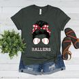 Kinda Busy Raising Ballers Messy Bun Funny Baseball Mom Women's Heather T-Shirt Heather Forest Kinda Busy Raising Ballers Messy Bun Funny Baseball Mom Women's Heather T-Shirt Heather Forest