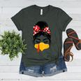 Messy Bun Baseball Mom Turkey Face Matching Thanksgiving Women's Heather T-Shirt Heather Forest Messy Bun Baseball Mom Turkey Face Matching Thanksgiving Women's Heather T-Shirt Heather Forest