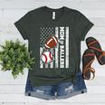 Mom Of Ballers USA Flag Football Baseball Mom Women's Heather T-Shirt Heather Forest Mom Of Ballers USA Flag Football Baseball Mom Women's Heather T-Shirt Heather Forest