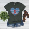 Primitive Patriotic American Baseball Mom Softball Dingers Women's Heather T-Shirt Heather Forest