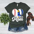 Proud Ball Mom Volleyball Baseball Mom Heart Women's Heather T-Shirt Heather Forest