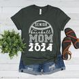 Senior Baseball MOM 2024 Graduation Caps Women's Heather T-Shirt Heather Forest