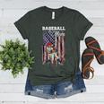 Vintage USA Flag Baseball Player Proud Baseball Mom Women's Heather T-Shirt Heather Forest Vintage USA Flag Baseball Player Proud Baseball Mom Women's Heather T-Shirt Heather Forest