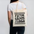 1st Day Of 5th Grade Vibes Retro Girls Back To School Boys Canvas Tote Bag