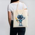 Back To School 2025 Robot Pencil For Kids Canvas Tote Bag Back To School 2025 Robot Pencil For Kids Canvas Tote Bag