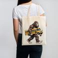 Bigfoot Carrying School Bus Sasquatch Back To School Canvas Tote Bag
