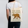 Too Cool For School Sloth Back To School Boys Joke Canvas Tote Bag