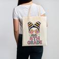 Hello 4th Grade Messy Bun Hair Back To School Girls Canvas Tote Bag Hello 4th Grade Messy Bun Hair Back To School Girls Canvas Tote Bag