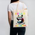 Hello First Grade Panda Lover Back To School Kids Boys Girls Canvas Tote Bag