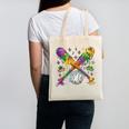 Mardi Gras Baseball Drip Shirt Cool Dripping Baseball Drip Canvas Tote Bag
