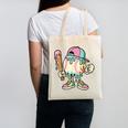 Melted Ice-Cream Baseball Mascot Pastel Pop Canvas Tote Bag