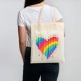 Rainbow Pencil Heart Back To School Creative Canvas Tote Bag Rainbow Pencil Heart Back To School Creative Canvas Tote Bag
