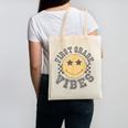 Retro First Grade Vibes Smile Face Back To School 1st Grade Canvas Tote Bag Retro First Grade Vibes Smile Face Back To School 1st Grade Canvas Tote Bag