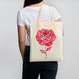 Sporty Rose Graphic With Baseball And Rugby Ball Petals Canvas Tote Bag