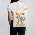 T Rex Rollin Into Kindergarten Back To School First Day Boys Canvas Tote Bag