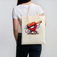 Valentines Day Baseball Dabbing Red Heart Love Boys Canvas Tote Bag