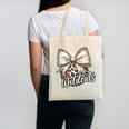 Wildcats Baseball Leopard Print Coquette Bow Mascot Game Day Canvas Tote Bag