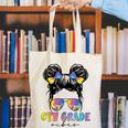 6th Grade Vibes Messy Hair Bun Girl Back To School First Day Canvas Tote Bag