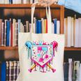 7th Birthday Boys Baseball Ice Cream Drip Boys Baseball Canvas Tote Bag
