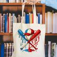 American Baseball Drip Graffiti Ball And Bat Canvas Tote Bag