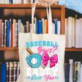 Baseball Or Bows Daddy Loves You Gender Reveal Family Canvas Tote Bag