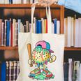 Baseball Drip For Boys Ice Cream Drip Baseball Sport Canvas Tote Bag