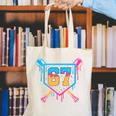Baseball Drip Number 67 Player Or 67Th Birthday Canvas Tote Bag