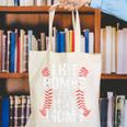 Baseball Joke Tee I Hit Bombs For Hot Moms Player Pitcher Canvas Tote Bag