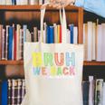 Bruh We Back Assistant Principal Back To School Groovy Canvas Tote Bag Bruh We Back Assistant Principal Back To School Groovy Canvas Tote Bag