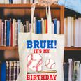 Bruh It's My 2nd Birthday Boy Baseball Themed Party Canvas Tote Bag Bruh It's My 2nd Birthday Boy Baseball Themed Party Canvas Tote Bag