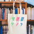 Checkered Principal Lightning Bolt Back To School Canvas Tote Bag