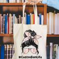 Custodian Life Messy Bun Hair Glasses Leopard Back To School Canvas Tote Bag Custodian Life Messy Bun Hair Glasses Leopard Back To School Canvas Tote Bag