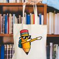Dabbing Pencil Dancing Back To School First Day Student Boys Canvas Tote Bag Dabbing Pencil Dancing Back To School First Day Student Boys Canvas Tote Bag