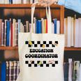 Education Coordinator Groovy Back To School Checkered Canvas Tote Bag Education Coordinator Groovy Back To School Checkered Canvas Tote Bag