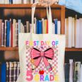First Day Of 5th Grade Coquette Back To School Girls Kids Canvas Tote Bag First Day Of 5th Grade Coquette Back To School Girls Kids Canvas Tote Bag