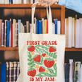 First Grade Is My Jam Boho Floral Strawberry Back To School Canvas Tote Bag First Grade Is My Jam Boho Floral Strawberry Back To School Canvas Tote Bag