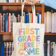 First Grade Here I Come Unicorn Back To School Canvas Tote Bag First Grade Here I Come Unicorn Back To School Canvas Tote Bag