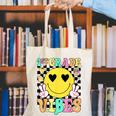 Girls 1st Grade Vibes Smile Face Back To School First Grade Canvas Tote Bag Girls 1st Grade Vibes Smile Face Back To School First Grade Canvas Tote Bag