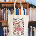 Girls Back To School Cappuccina Italian Brainrot First Grade Canvas Tote Bag Girls Back To School Cappuccina Italian Brainrot First Grade Canvas Tote Bag